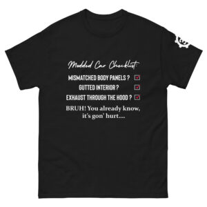 "Modded car checklist"