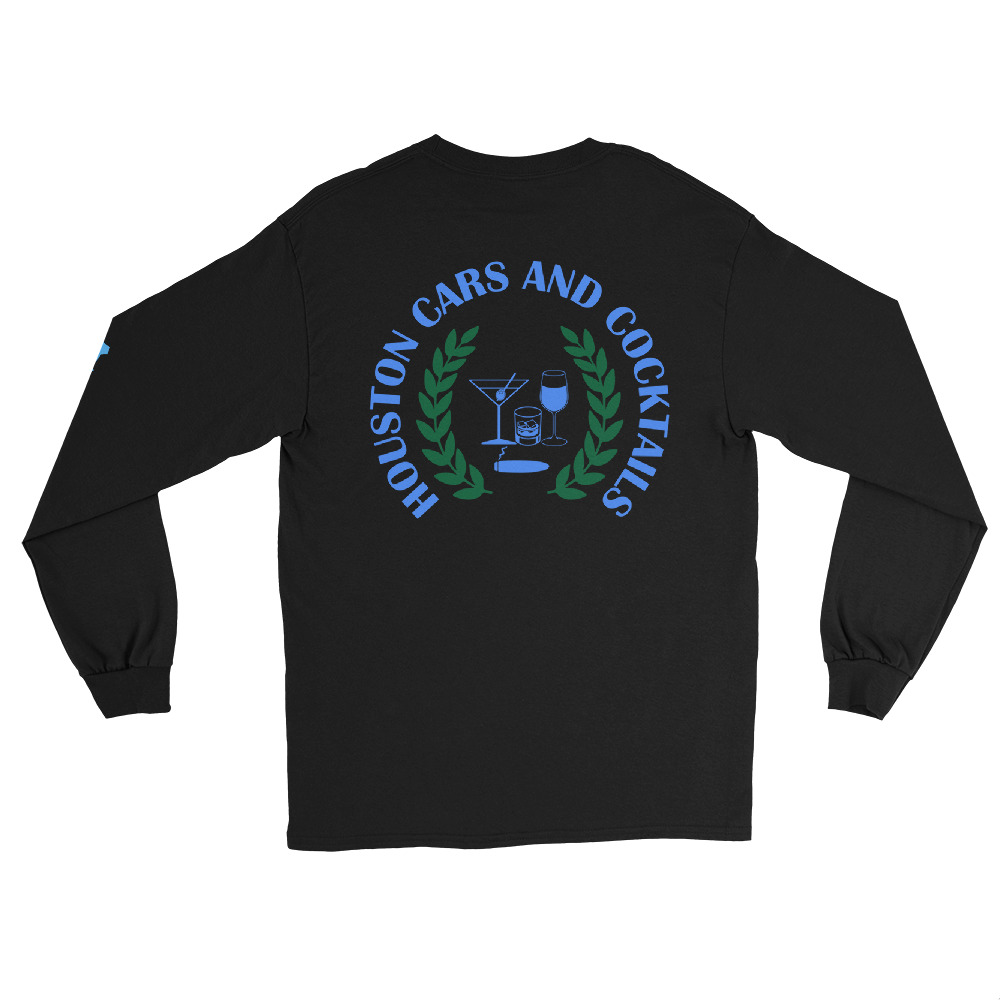 Cars and Cocktails Long Sleeve - Blue Logo - Image 2