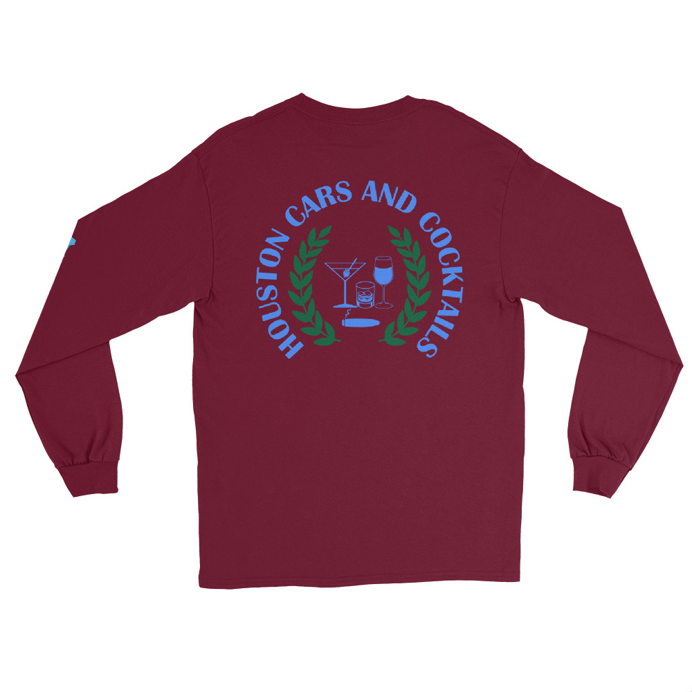 Cars and Cocktails Long Sleeve - Blue Logo - Image 6