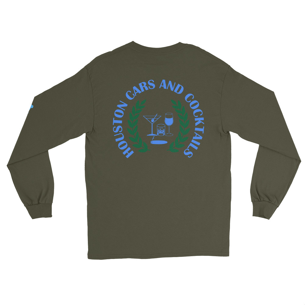 Cars and Cocktails Long Sleeve - Blue Logo - Image 12