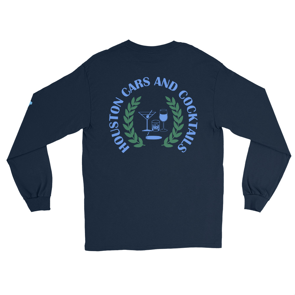 Cars and Cocktails Long Sleeve - Blue Logo - Image 4