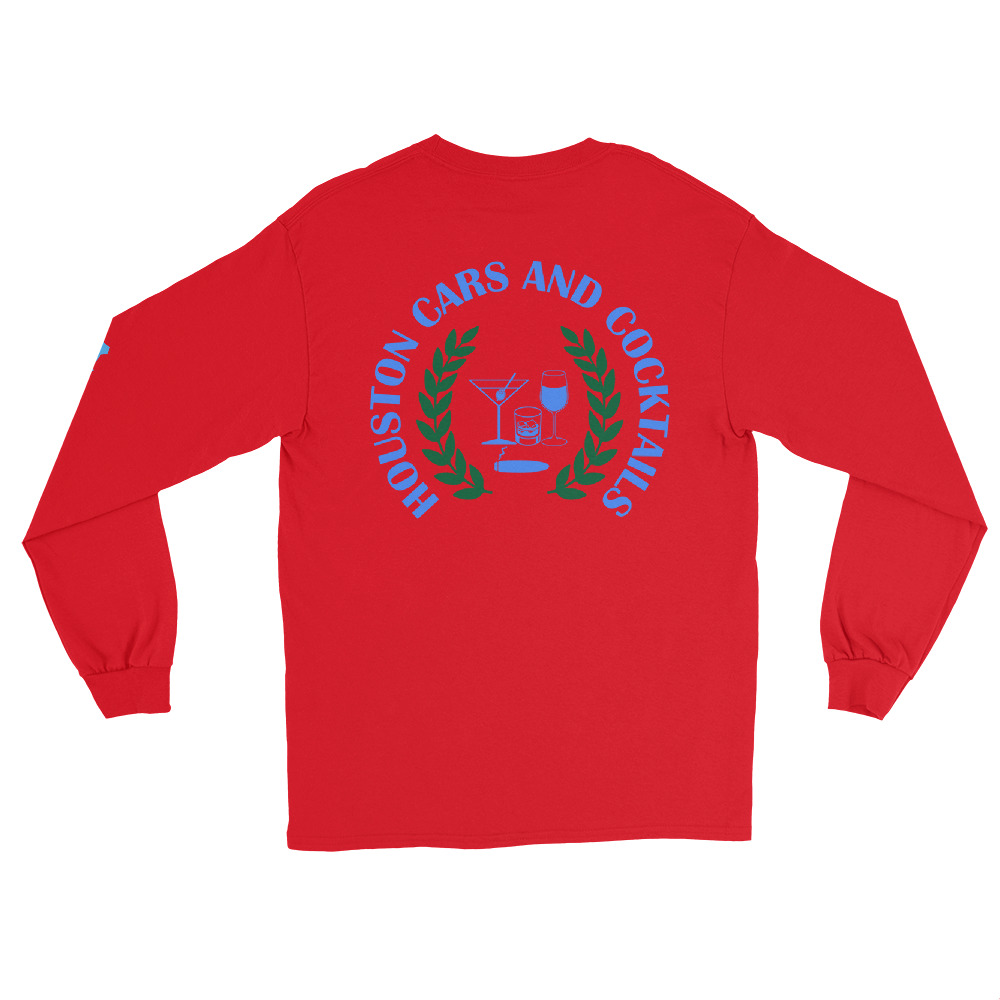 Cars and Cocktails Long Sleeve - Blue Logo - Image 8