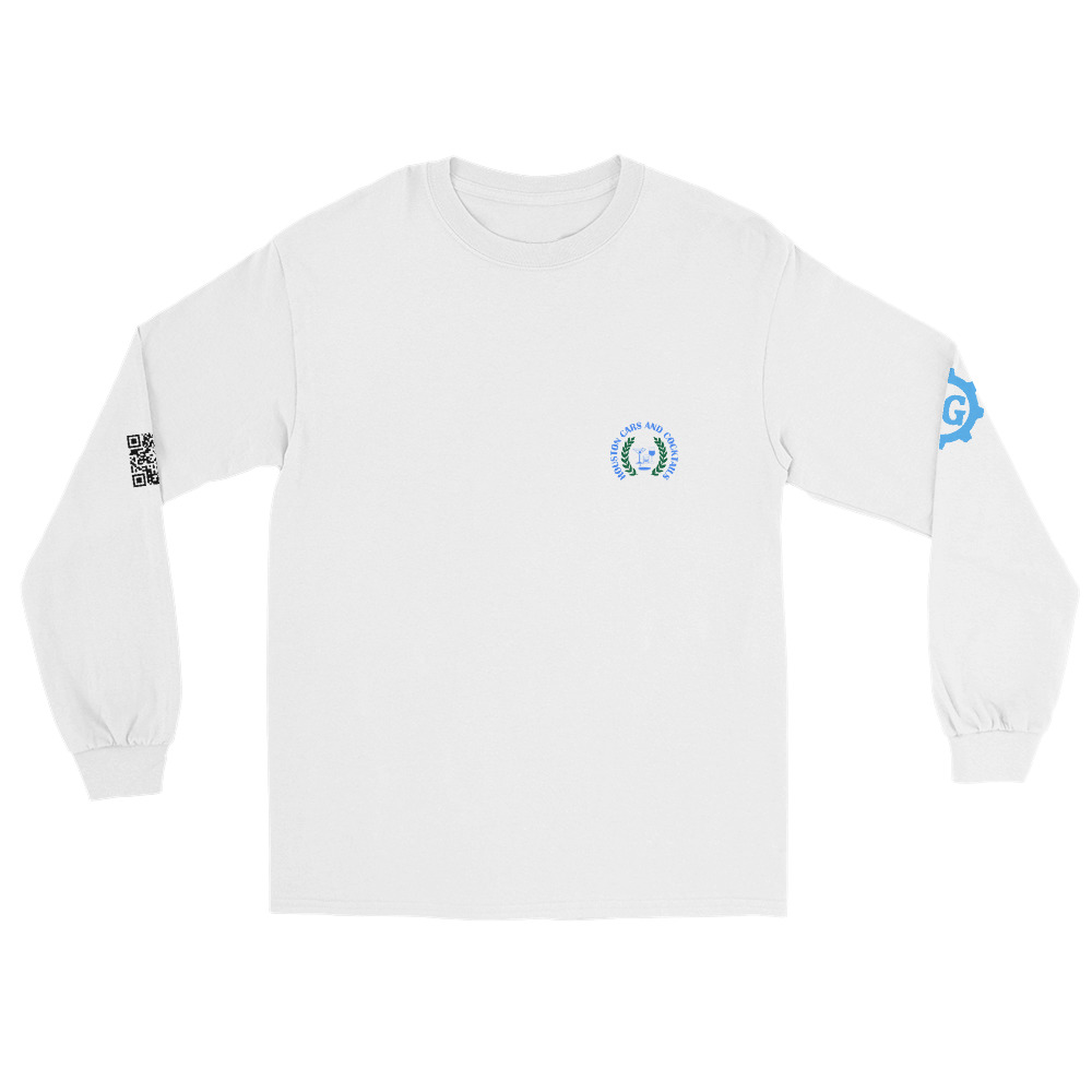 Cars and Cocktails Long Sleeve - Blue Logo - Image 21